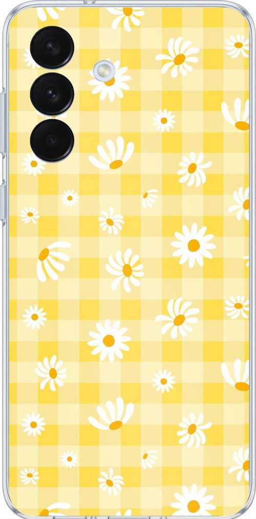Samsung Galaxy S26+ PLUS Uyumlu Sarı Papatya Bahçesi Baskılı Silikon Kılıf