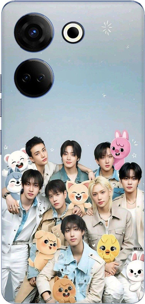 Tecno Camon 20-20 PRO Uyumlu Tray Kids K-Pop Grubu ve SKZOO Temalı Baskılı Silikon Kılıf