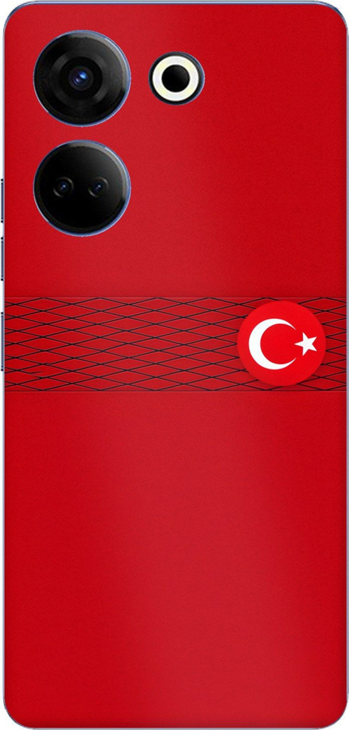 Tecno Camon 20-20 PRO Uyumlu Türk Milli Takım Izgara Desenli Forma Baskılı Silikon Kılıf