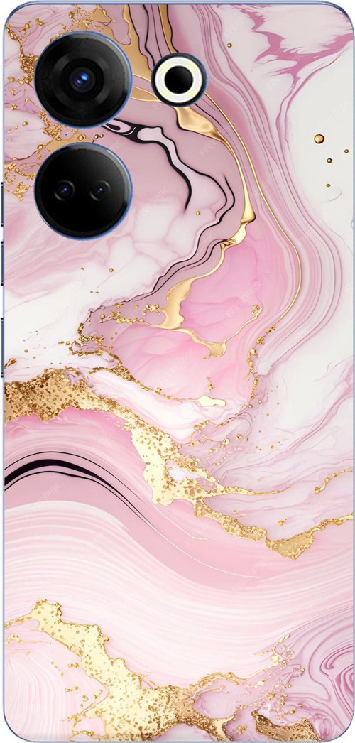 Tecno Camon 20-20 PRO Uyumlu Pembe Mermer Baskılı Silikon Kılıf