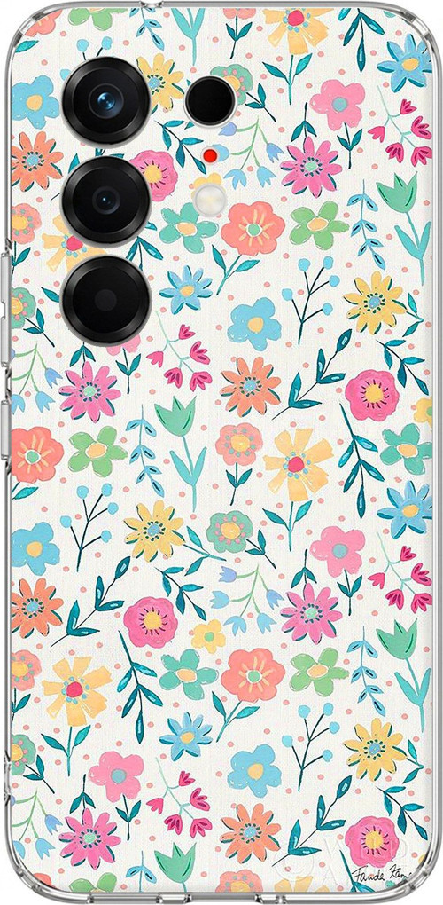 Tecno Camon 50 4G Uyumlu Dekoratif Çiçekler Baskılı Silikon Kılıf
