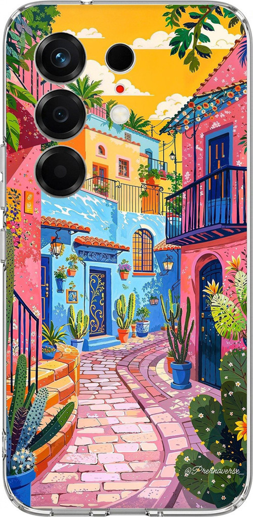 Tecno Camon 50 4G Uyumlu Renkli Sanat Sokak Silikon Kılıf Baskılı Silikon Kılıf
