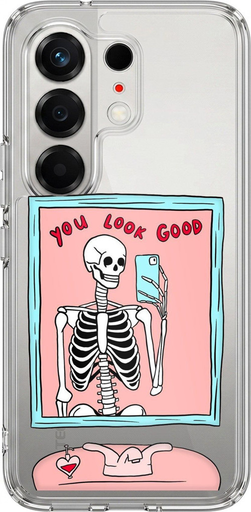 Tecno Camon 50 4G Uyumlu You Look Good İskelet Tasarımlı Baskılı Silikon Kılıf