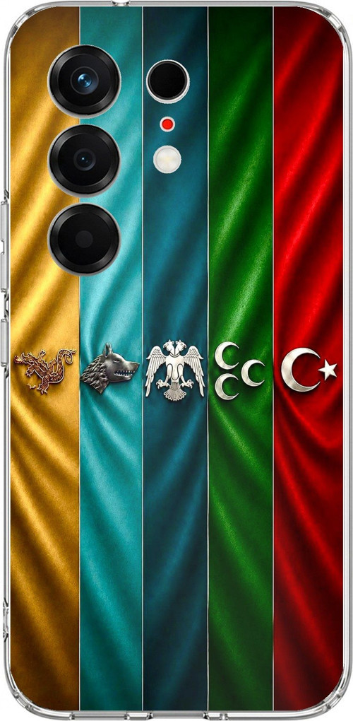 Tecno Camon 50 4G Uyumlu Tarihi Türk Devletleri Bayrakları Baskılı Silikon Kılıf