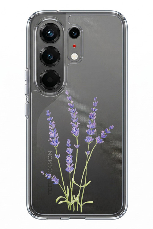 Tecno Camon 50 PRO 4G Uyumlu Lavanta Çiçek Tasarımlı Baskılı Silikon Kılıf