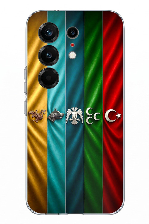 Tecno Camon 50 PRO 4G Uyumlu Tarihi Türk Devletleri Bayrakları Baskılı Silikon Kılıf