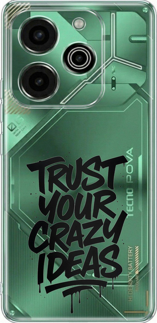 Tecno Pova 6 Pro Uyumlu Crazy Trust Baskılı Silikon Kılıf