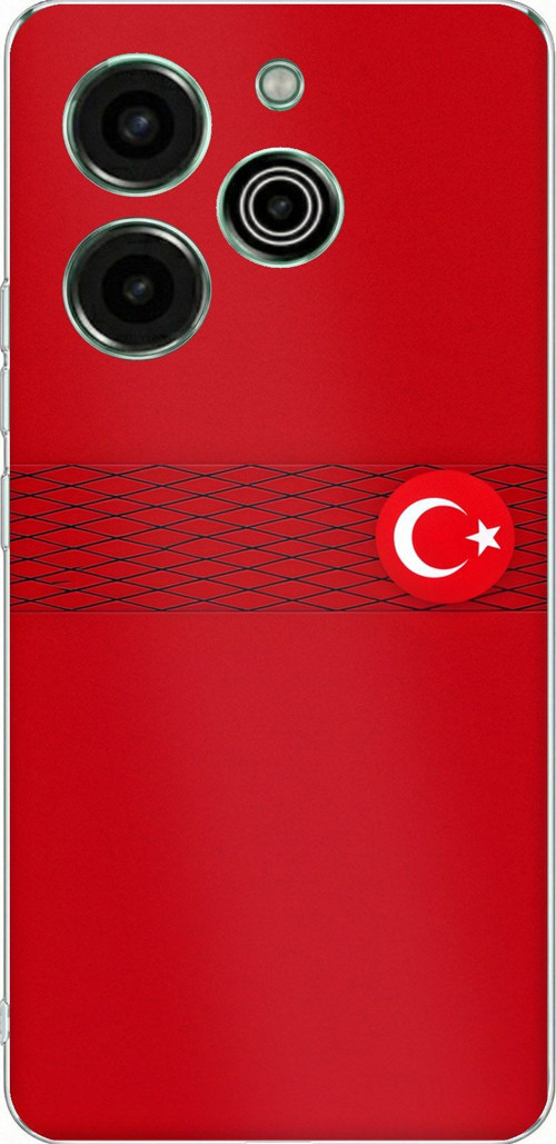Tecno Pova 6 Pro Uyumlu Türk Milli Takım Izgara Desenli Forma Baskılı Silikon Kılıf