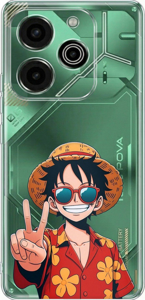 Tecno Pova 6 Pro Uyumlu Monkey D. Luffy Tasarımlı Baskılı Silikon Kılıf