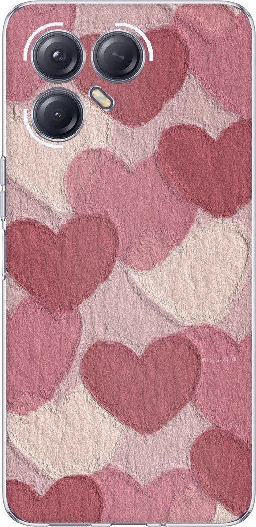 Tecno Pova 7 ULTRA 5G Uyumlu Pastel Gül Kurusu ve Pembe Kalpli Baskılı Silikon Kılıf