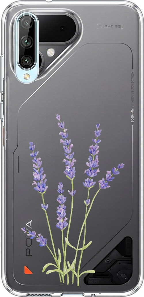 Tecno Pova Curve 2 5G Uyumlu Lavanta Çiçek Tasarımlı Baskılı Silikon Kılıf
