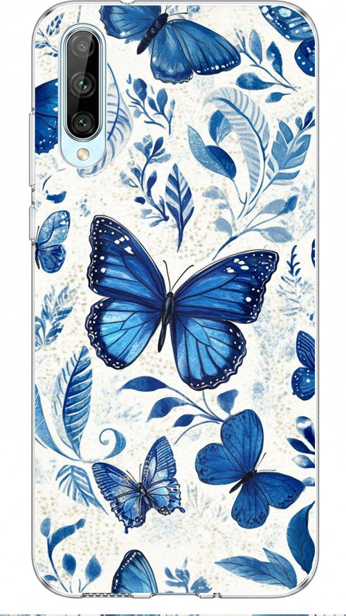 Tecno Pova Curve 2 5G Uyumlu Mavi Kelebekler Baskılı Silikon Kılıf