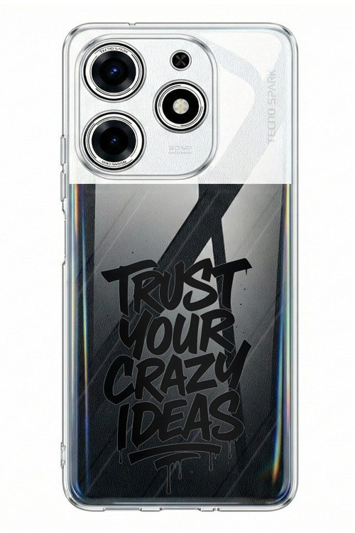 Tecno Spark 10 Pro Uyumlu Crazy Trust Baskılı Silikon Kılıf