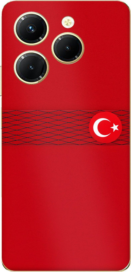 Tecno Spark 20 PRO Uyumlu Türk Milli Takım Izgara Desenli Forma Baskılı Silikon Kılıf
