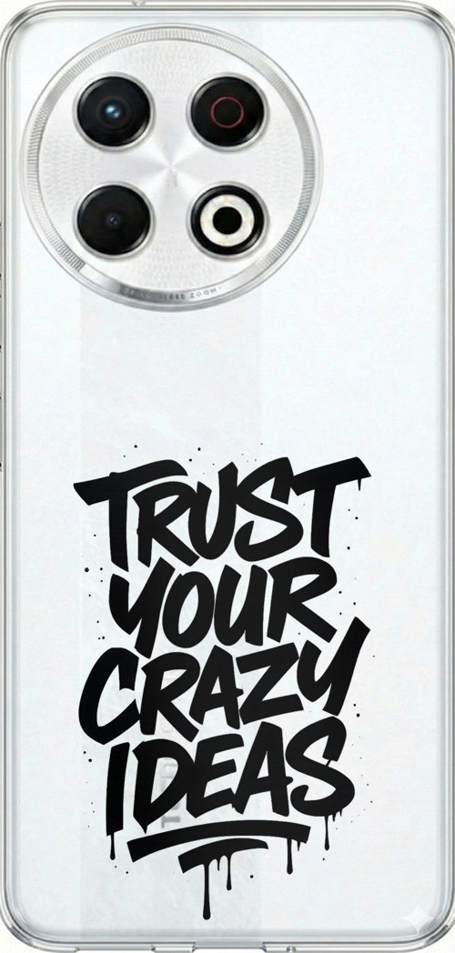 Tecno Spark 30 Pro Uyumlu Crazy Trust Baskılı Silikon Kılıf