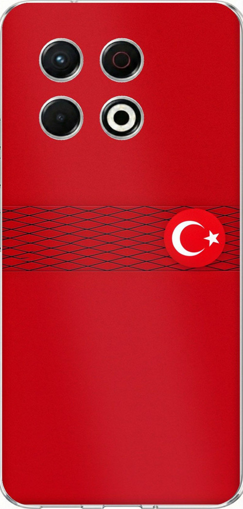 Tecno Spark 30 Pro Uyumlu Türk Milli Takım Izgara Desenli Forma Baskılı Silikon Kılıf
