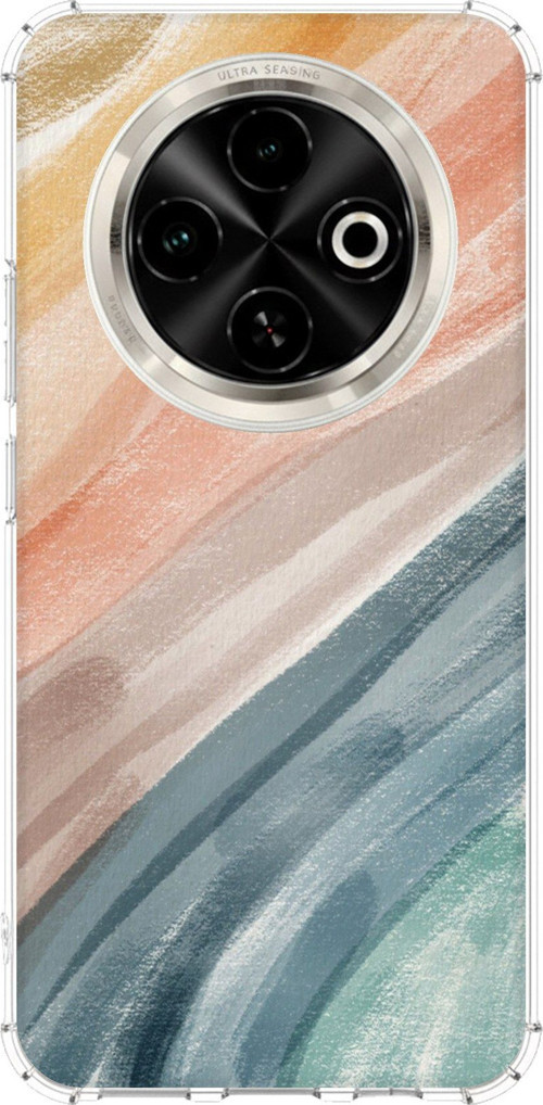Tecno Spark 30C Uyumlu Modern Renk Paleti Baskılı Silikon Kılıf