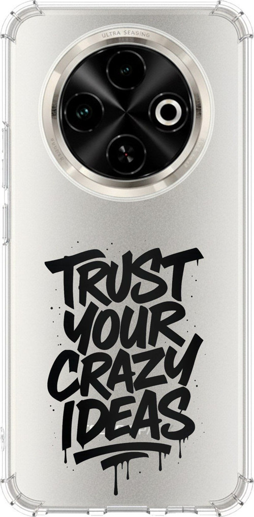 Tecno Spark 30C Uyumlu Crazy Trust Baskılı Silikon Kılıf