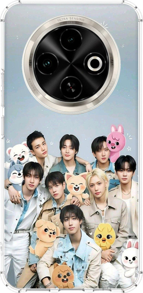 Tecno Spark 30C Uyumlu Tray Kids K-Pop Grubu ve SKZOO Temalı Baskılı Silikon Kılıf