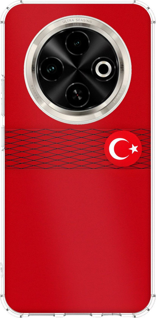 Tecno Spark 30C Uyumlu Türk Milli Takım Izgara Desenli Forma Baskılı Silikon Kılıf