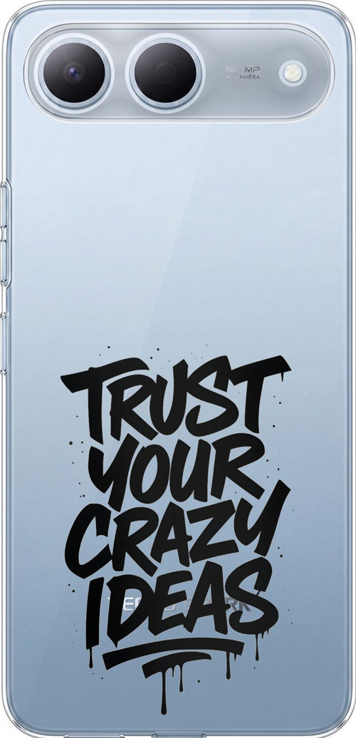 Tecno Spark 40 5G Uyumlu Crazy Trust Baskılı Silikon Kılıf