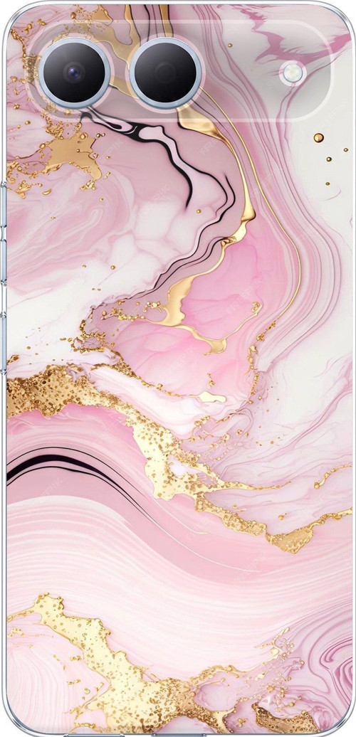 Tecno Spark 40 5G Uyumlu Pembe Mermer Baskılı Silikon Kılıf