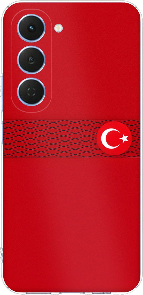 Tecno Spark 40 Pro Uyumlu Türk Milli Takım Izgara Desenli Forma Baskılı Silikon Kılıf