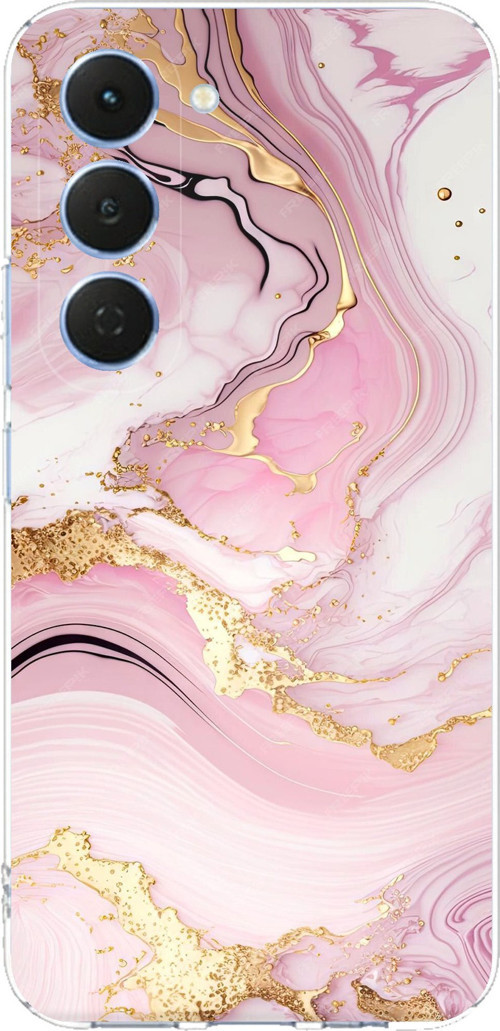 Tecno Spark 40 Pro Uyumlu Pembe Mermer Baskılı Silikon Kılıf