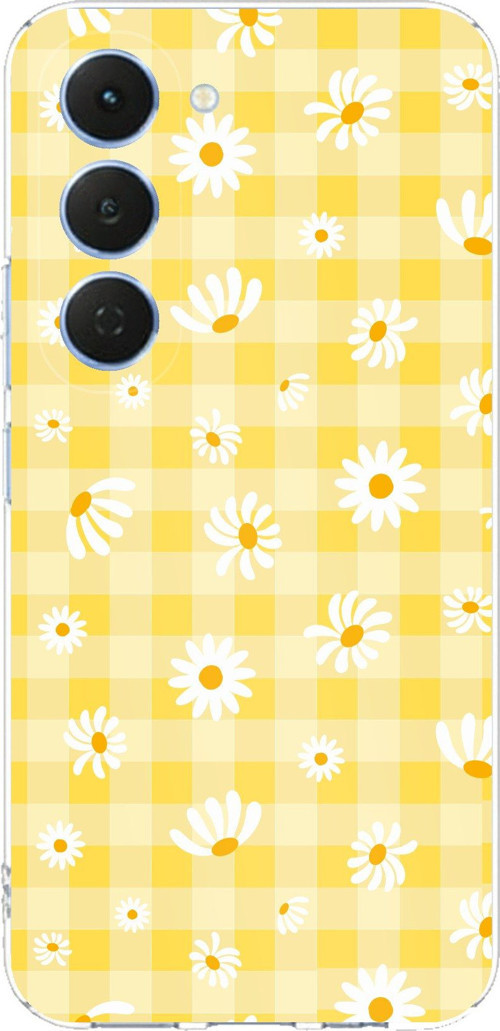 Tecno Spark 40 Pro Uyumlu Sarı Papatya Bahçesi Baskılı Silikon Kılıf