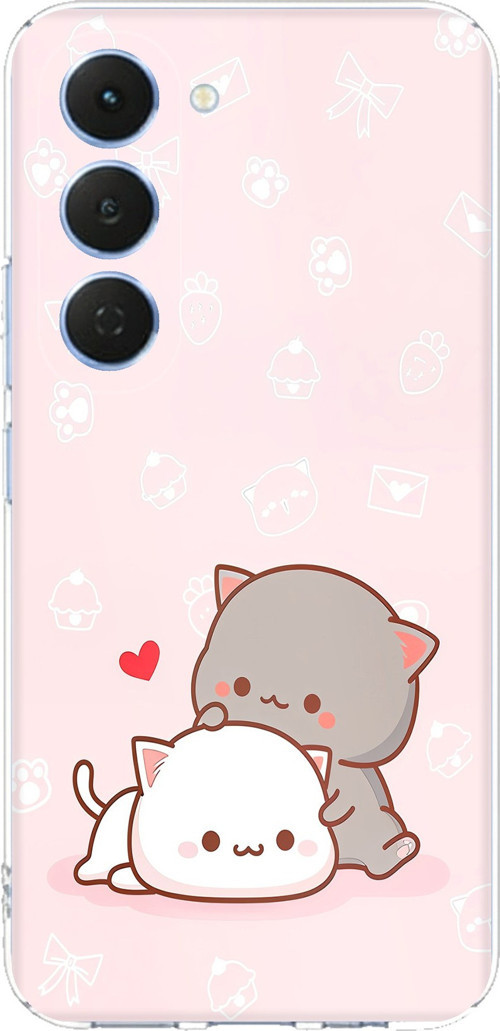 Tecno Spark 40 Pro Uyumlu Sevimli ve Remontik Kediler Baskılı Silikon Kılıf