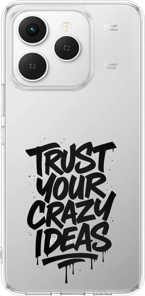 Tecno Spark 40 Uyumlu Crazy Trust Baskılı Silikon Kılıf