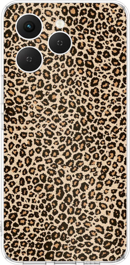 Tecno Spark 40 Uyumlu Leopar Tasarımlı Baskılı Silikon Kılıf
