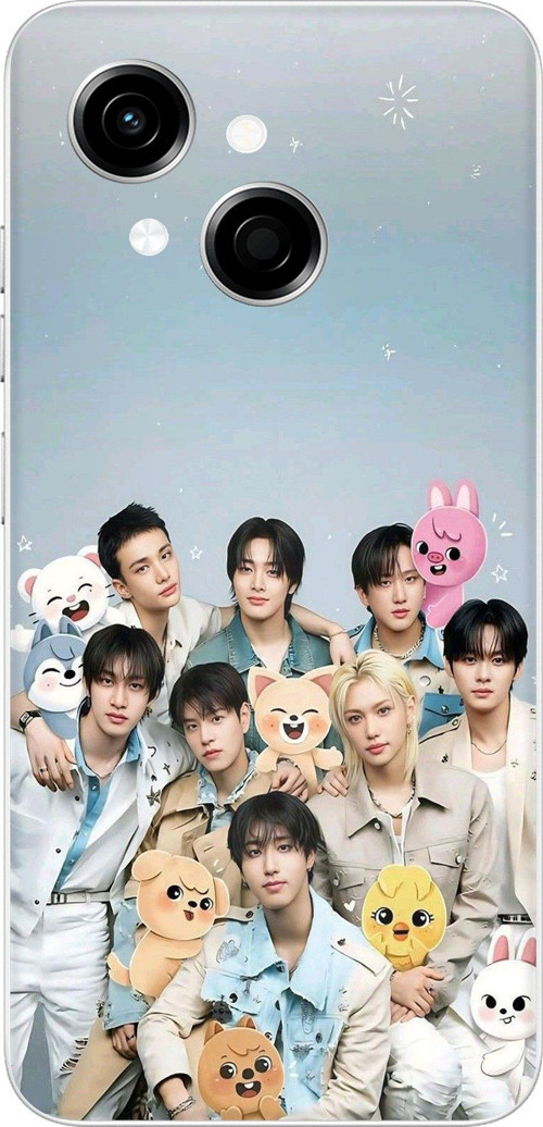 Tecno Spark GO 1 Uyumlu Tray Kids K-Pop Grubu ve SKZOO Temalı Baskılı Silikon Kılıf