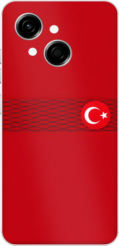 Tecno Spark GO 1 Uyumlu Türk Milli Takım Izgara Desenli Forma Baskılı Silikon Kılıf