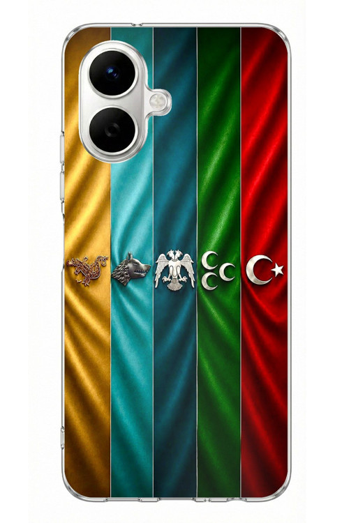 Tecno Spark Go 2 Uyumlu Tarihi Türk Devletleri Bayrakları Baskılı Silikon Kılıf