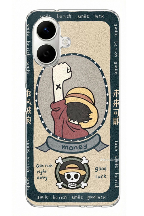 Tecno Spark Go 2 Uyumlu One Piece Dolar Baskılı Silikon Kılıf