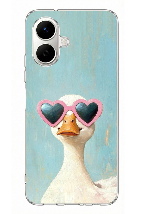 Tecno Spark Go 2 Uyumlu Yağlı Boya Pop-Art Ördek Baskılı Silikon Kılıf