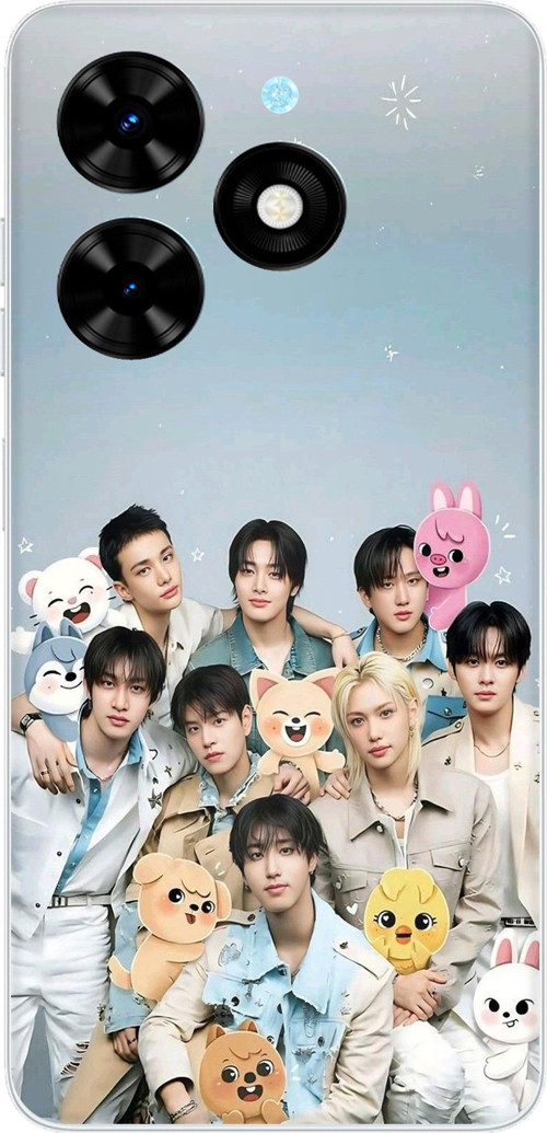 Tecno Spark Go 2024 Uyumlu Tray Kids K-Pop Grubu ve SKZOO Temalı Baskılı Silikon Kılıf