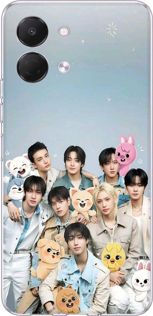 Tecno Spark GO 3 Uyumlu Tray Kids K-Pop Grubu ve SKZOO Temalı Baskılı Silikon Kılıf