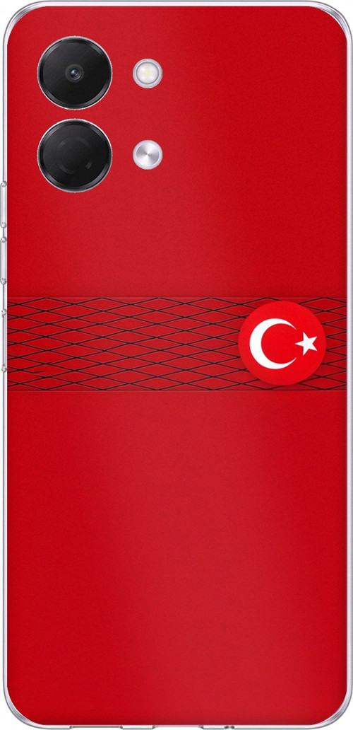 Tecno Spark GO 3 Uyumlu Türk Milli Takım Izgara Desenli Forma Baskılı Silikon Kılıf