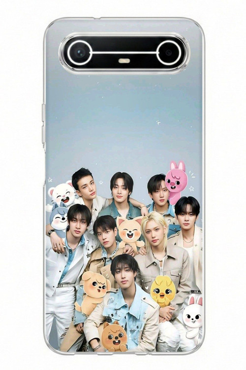 Tecno Spark Slim 5G Uyumlu Tray Kids K-Pop Grubu ve SKZOO Temalı Baskılı Silikon Kılıf
