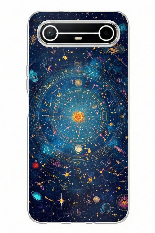 Tecno Spark Slim 5G Uyumlu Yıldız Atlası Kozmik Rehber Baskılı Silikon Kılıf