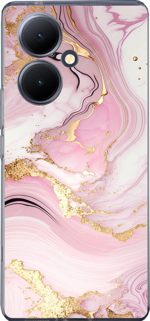 Vivo V29 Lite 5G Uyumlu Pembe Mermer Baskılı Silikon Kılıf