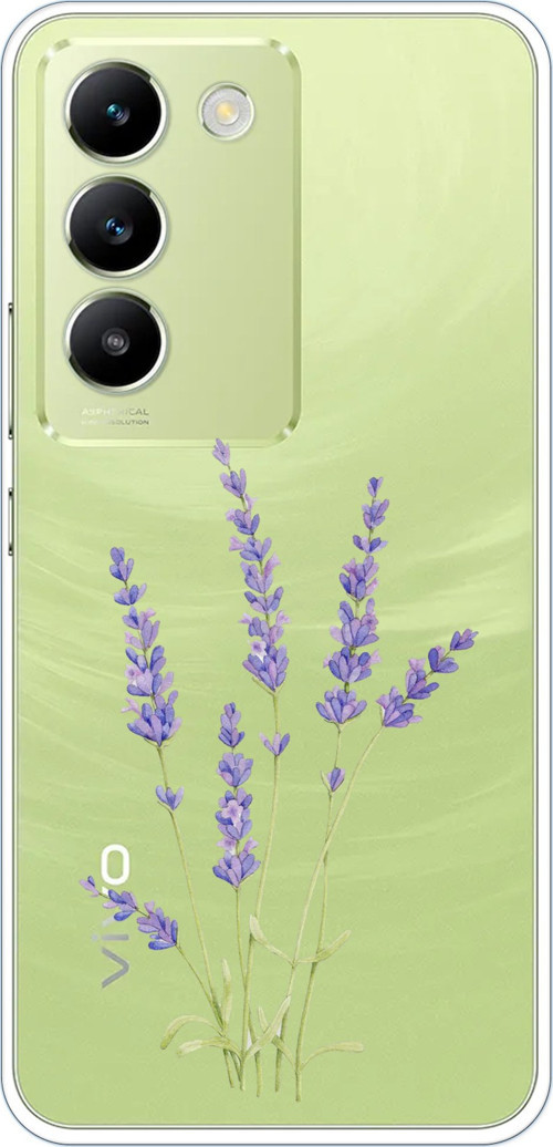 Vivo V30 Lite Uyumlu Lavanta Çiçek Tasarımlı Baskılı Silikon Kılıf