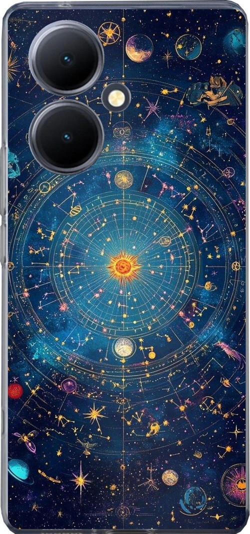 Vivo V29 Lite 5G Uyumlu Yıldız Atlası Kozmik Rehber Baskılı Silikon Kılıf