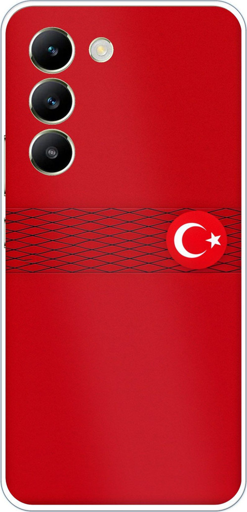 Vivo V30 Lite Uyumlu Türk Milli Takım Izgara Desenli Forma Baskılı Silikon Kılıf