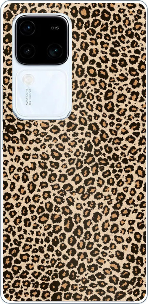 Vivo V30 Uyumlu Leopar Tasarımlı Baskılı Silikon Kılıf