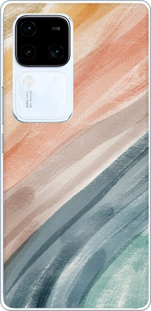 Vivo V30 Uyumlu Modern Renk Paleti Baskılı Silikon Kılıf