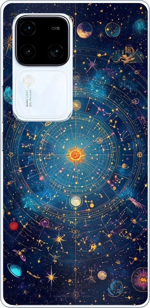 Vivo V30 Uyumlu Yıldız Atlası Kozmik Rehber Baskılı Silikon Kılıf