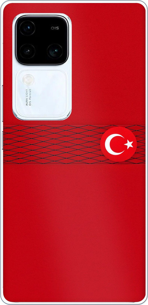 Vivo V30 Uyumlu Türk Milli Takım Izgara Desenli Forma Baskılı Silikon Kılıf